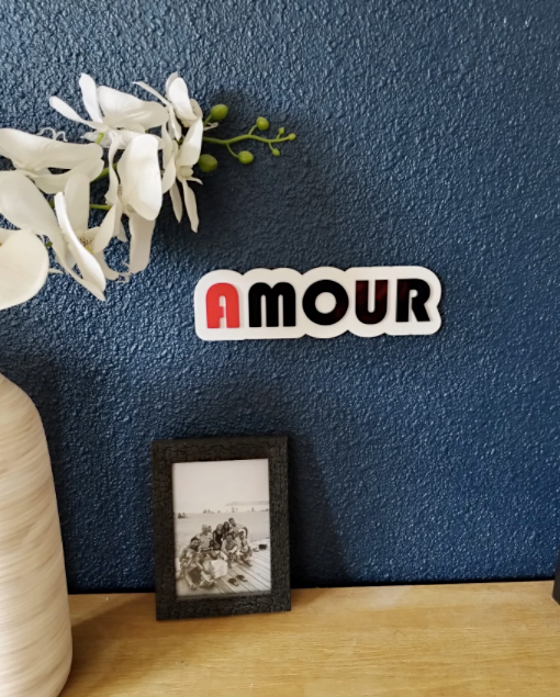 mot "amour" plexiglas