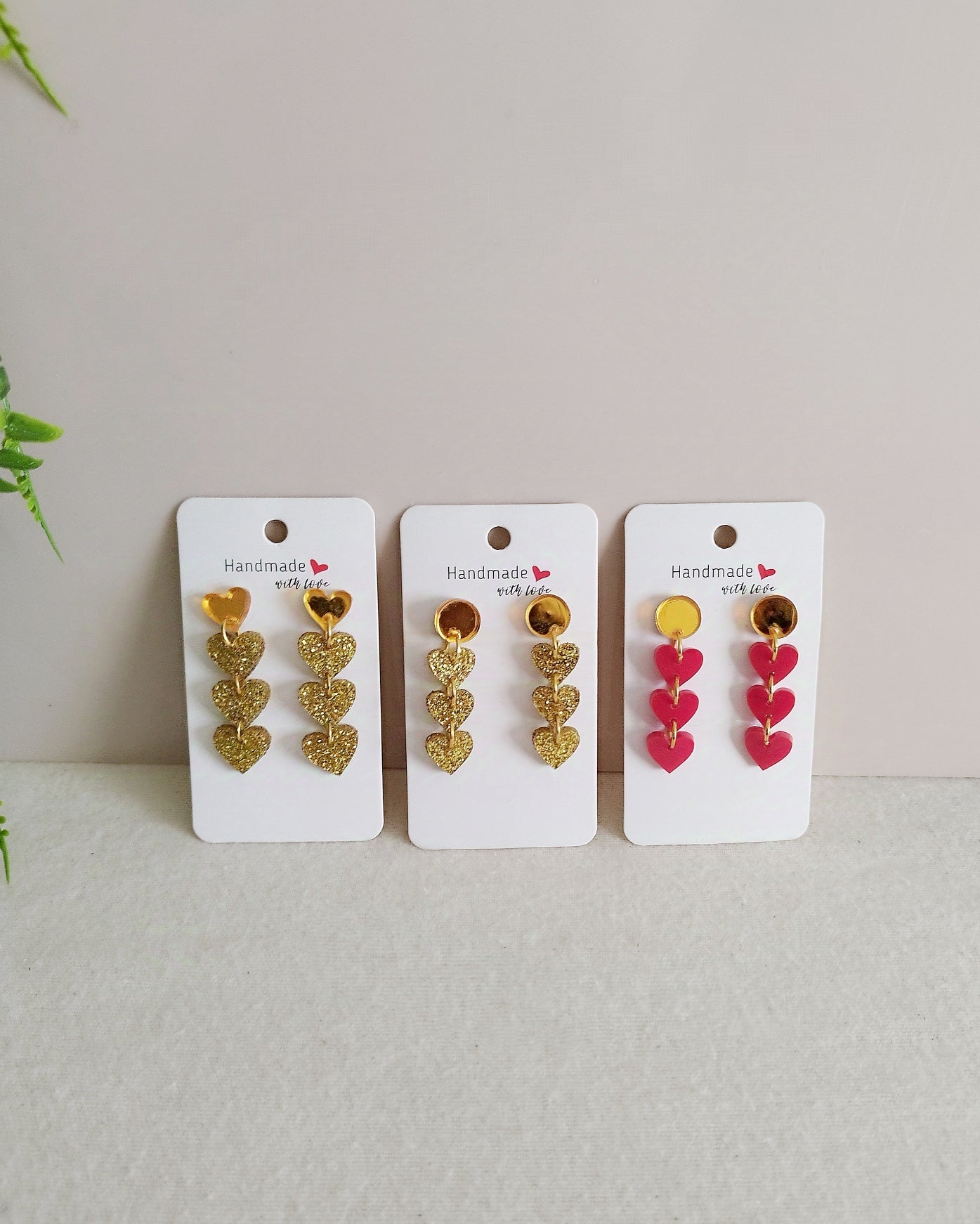 Boucles d'oreilles 3 cœurs