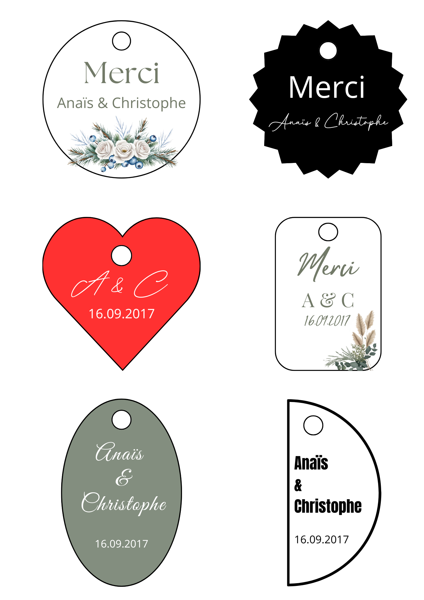 Lot de 10 étiquettes cadeau en plexigalss
