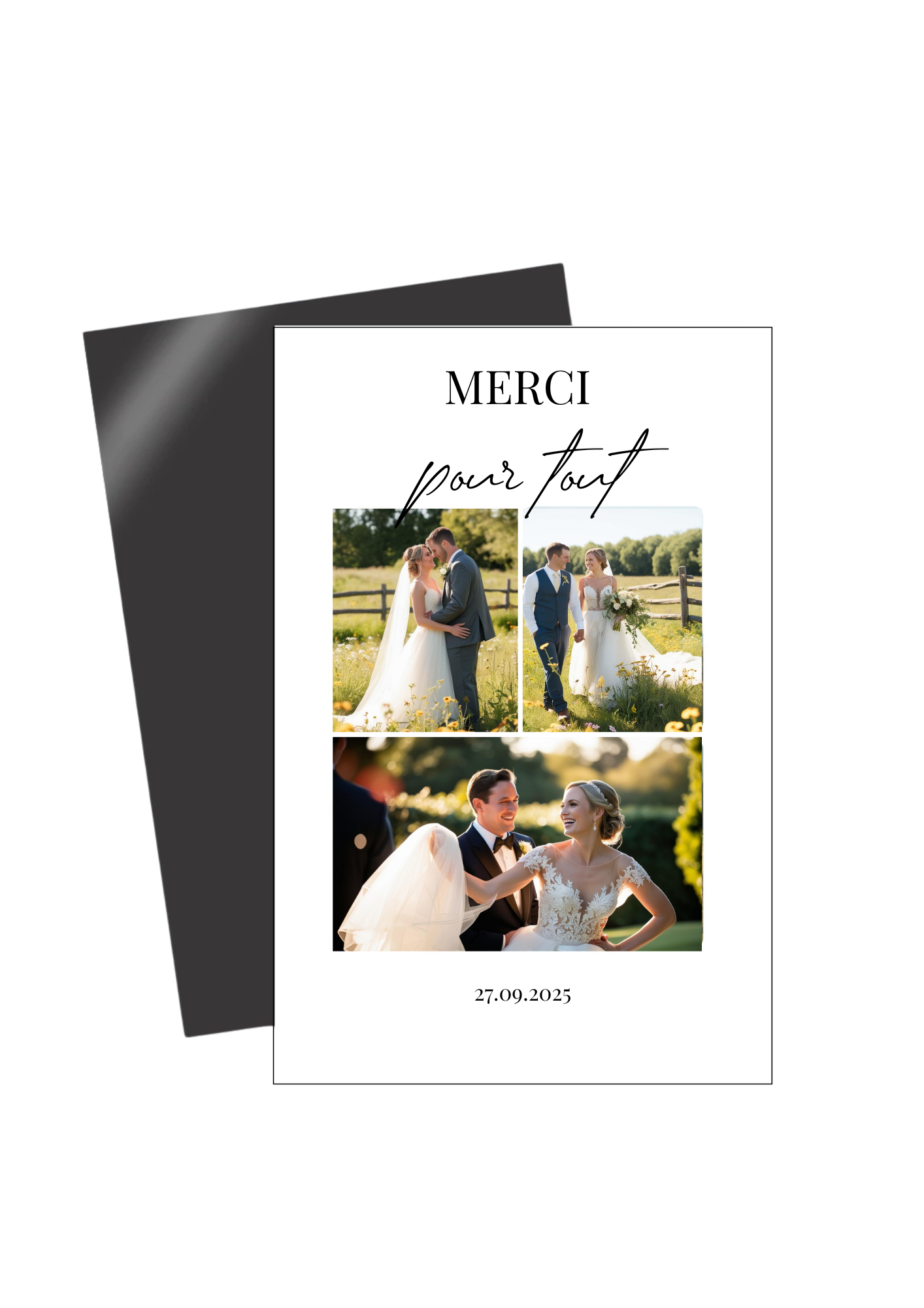 Magnet photo mariage " Merci pour tout"