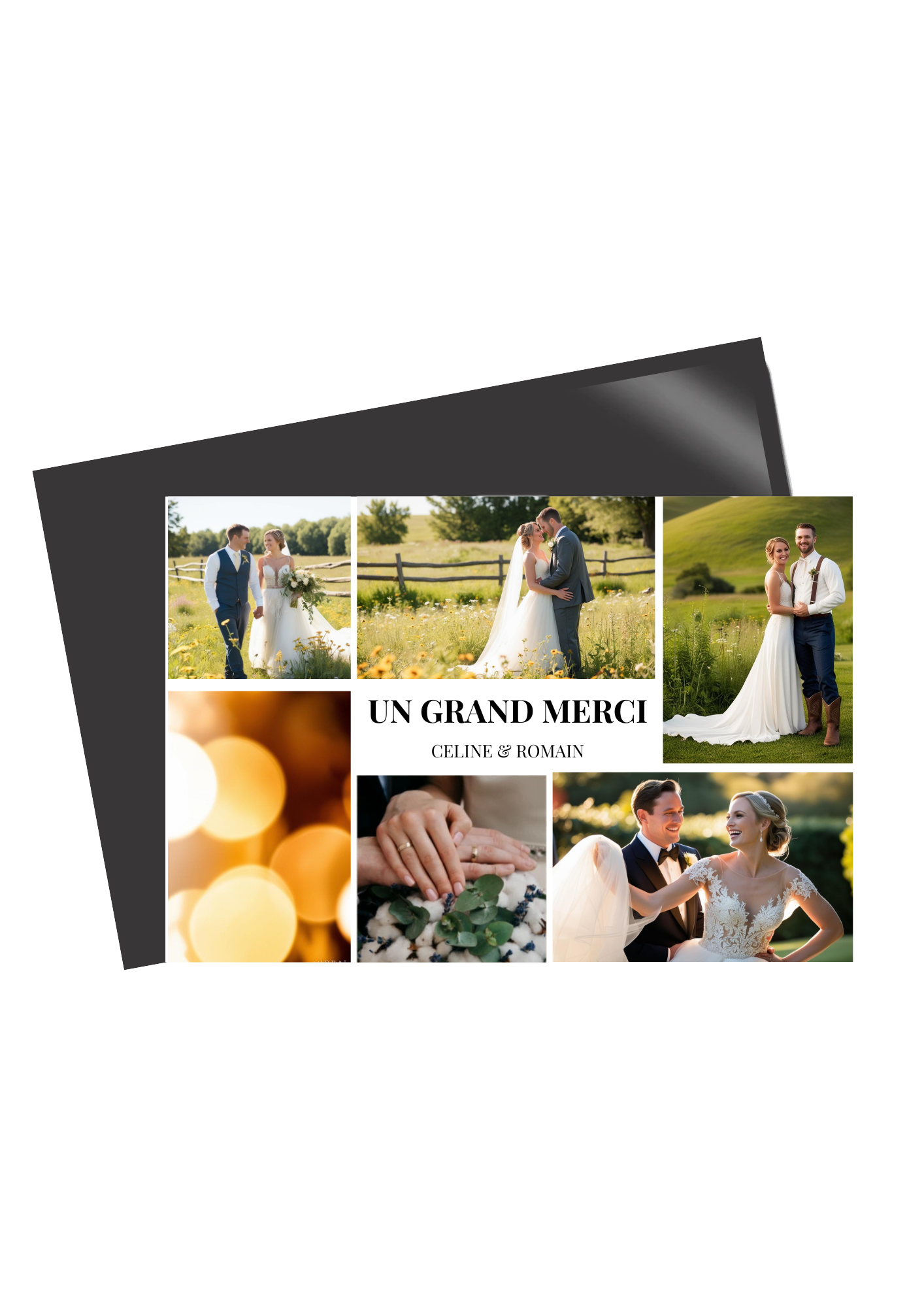 Magnet photo mariage " Un grand merci"