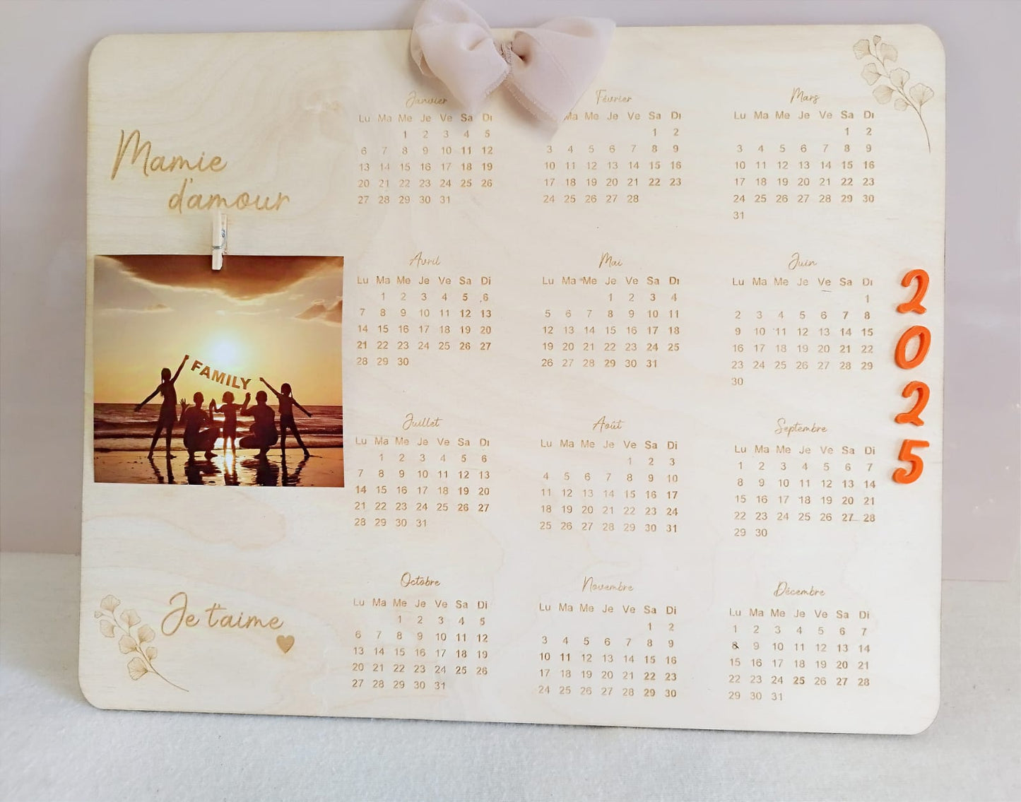 Calendrier murale bois